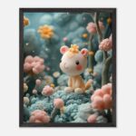 pastel forest critter nursery wall art with wooden frame