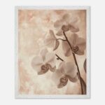 sepia orchid nursery wall art with wooden frame