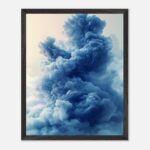 blue cloud nursery wall art with wooden frame