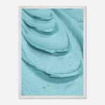 calm blue nursery wall art with wooden frame