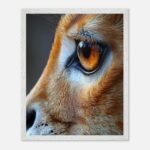 feline eye nursery wildlife wall art with wooden frame
