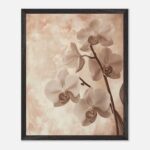 sepia orchid nursery wall art with wooden frame