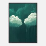 cloud nursery wall art with wooden frame