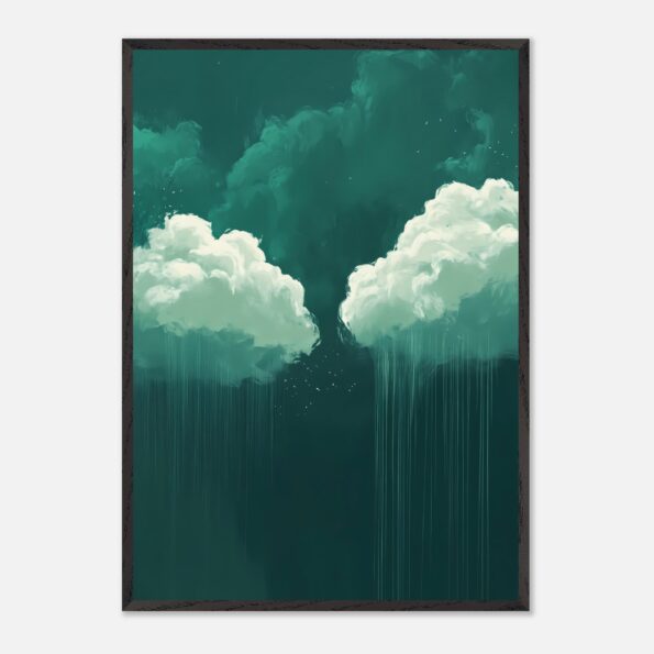 cloud nursery wall art with wooden frame