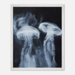 jellyfish nursery wall art with wooden frame