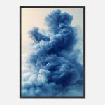 blue cloud nursery wall art with wooden frame