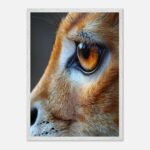 feline eye nursery wildlife wall art with wooden frame