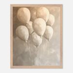 floating balloons nursery wall art with wooden frame