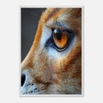 feline eye nursery wildlife wall art with wooden frame