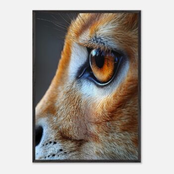 feline eye nursery wildlife wall art with wooden frame