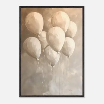 floating balloons nursery wall art with wooden frame