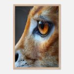 feline eye nursery wildlife wall art with wooden frame