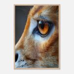 feline eye nursery wildlife wall art with wooden frame