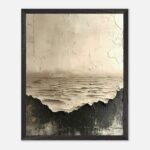 minimalist horizon nursery wall art with wooden frame