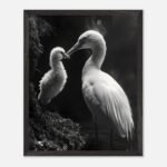 mother bird nursery wall art with wooden frame