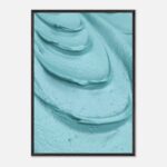 calm blue nursery wall art with wooden frame