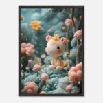 pastel forest critter nursery wall art with wooden frame