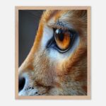 feline eye nursery wildlife wall art with wooden frame