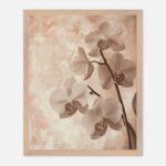 sepia orchid nursery wall art with wooden frame