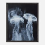 jellyfish nursery wall art with wooden frame