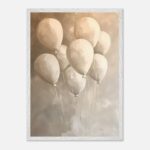 floating balloons nursery wall art with wooden frame