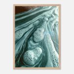 green abstract nursery wall art with wooden frame