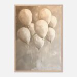 floating balloons nursery wall art with wooden frame