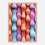 pastel waveforms nursery wall art with wooden frame