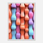 pastel waveforms nursery wall art with wooden frame