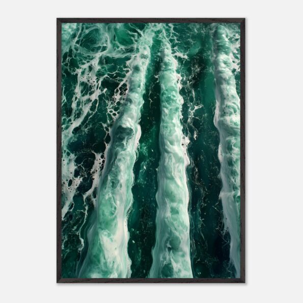 ocean waves nursery wall art with wooden frame