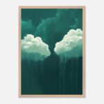 cloud nursery wall art with wooden frame