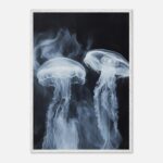 jellyfish nursery wall art with wooden frame
