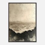 minimalist horizon nursery wall art with wooden frame