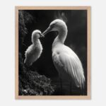 mother bird nursery wall art with wooden frame