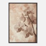 sepia orchid nursery wall art with wooden frame