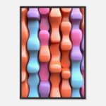 pastel waveforms nursery wall art with wooden frame