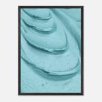 calm blue nursery wall art with wooden frame