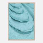 calm blue nursery wall art with wooden frame