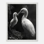 mother bird nursery wall art with wooden frame