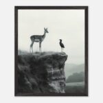 monochromatic animal nursery wall art with wooden frame