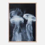 jellyfish nursery wall art with wooden frame