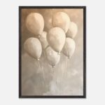 floating balloons nursery wall art with wooden frame