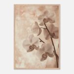 sepia orchid nursery wall art with wooden frame
