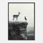 monochromatic animal nursery wall art with wooden frame