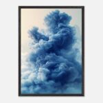 blue cloud nursery wall art with wooden frame