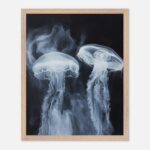 jellyfish nursery wall art with wooden frame