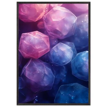 geometric crystal nursery wall art with wooden frame