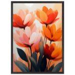 abstract floral nursery wall art with wooden frame