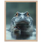 gentle alligator parent baby nursery wall art with wooden frame