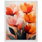 abstract floral nursery wall art with wooden frame